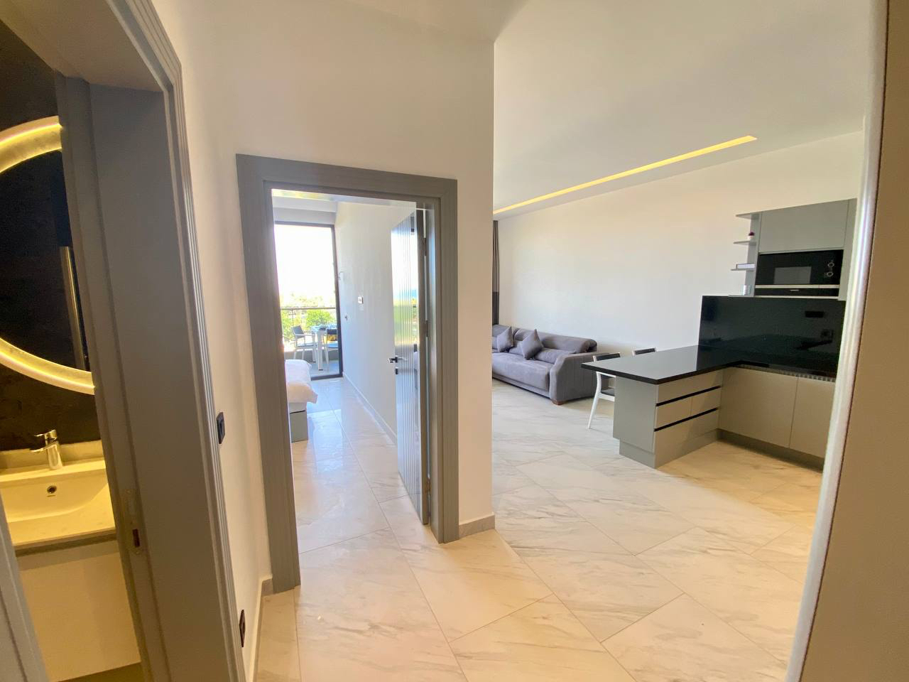 Apartment N°115 in Alanya mit Meerblick, 1 Schlafzimmer, 1 Bad, direkt am Strand