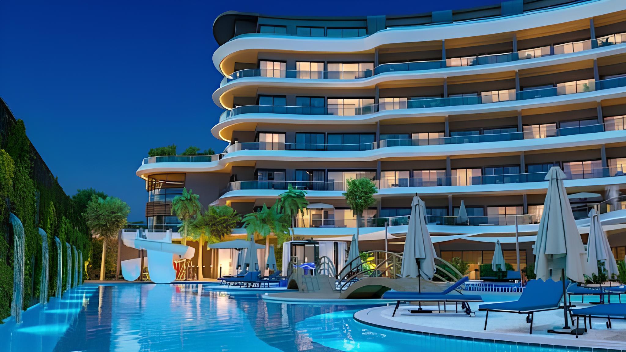 Apartment N°224 in Alanya mit Meerblick, 1 Schlafzimmer, 1 Bad, direkt am Strand