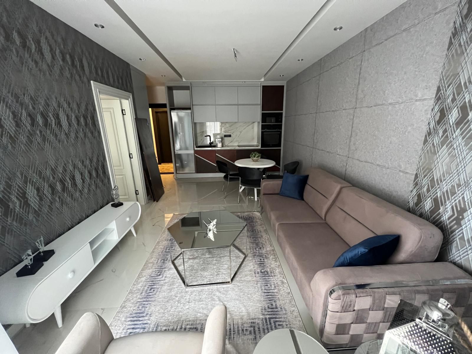 Apartment 55qm in Alanya, Meerblick, 1 Schlafzimmer, 1 Bad, direkt am Meer