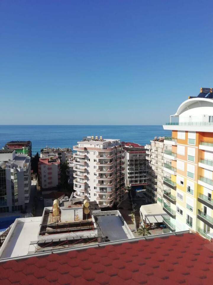 Penthaus 210qm in Alanya mit Meerblick, 4 Schlafzimmer, 2 Bäder, Pool, Whirlpool