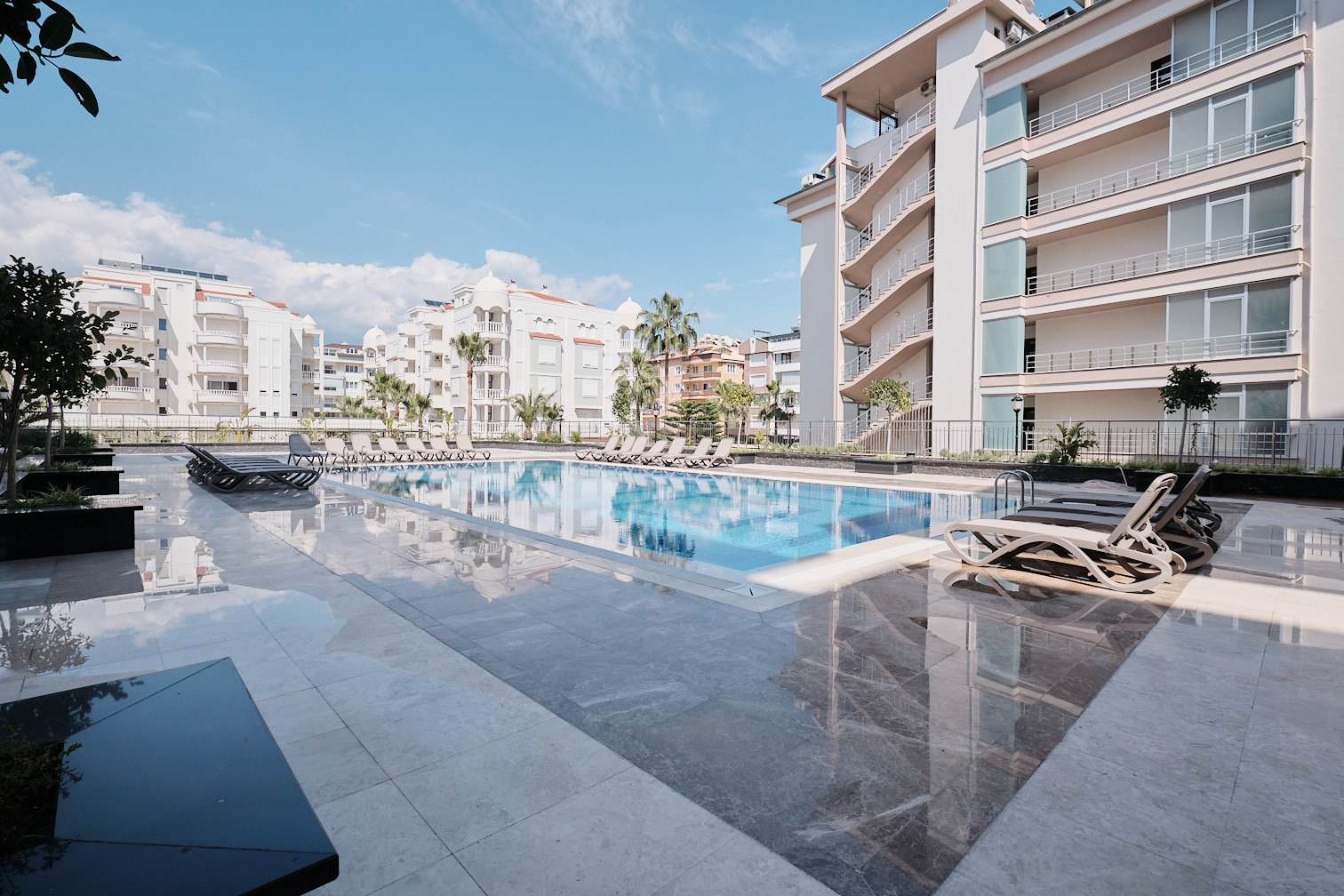 Apartment 55qm in Alanya, Meerblick, 1 Schlafzimmer, 1 Bad, direkt am Meer